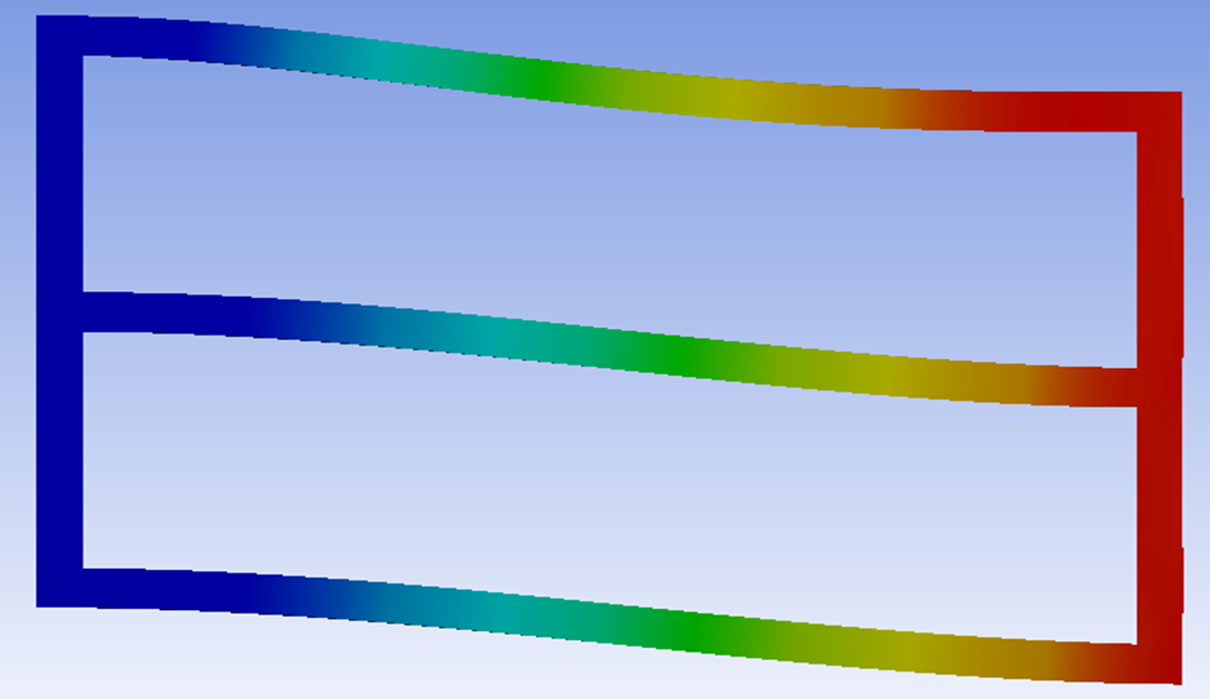 図2-1: 設計案1の荷重方向の変形量